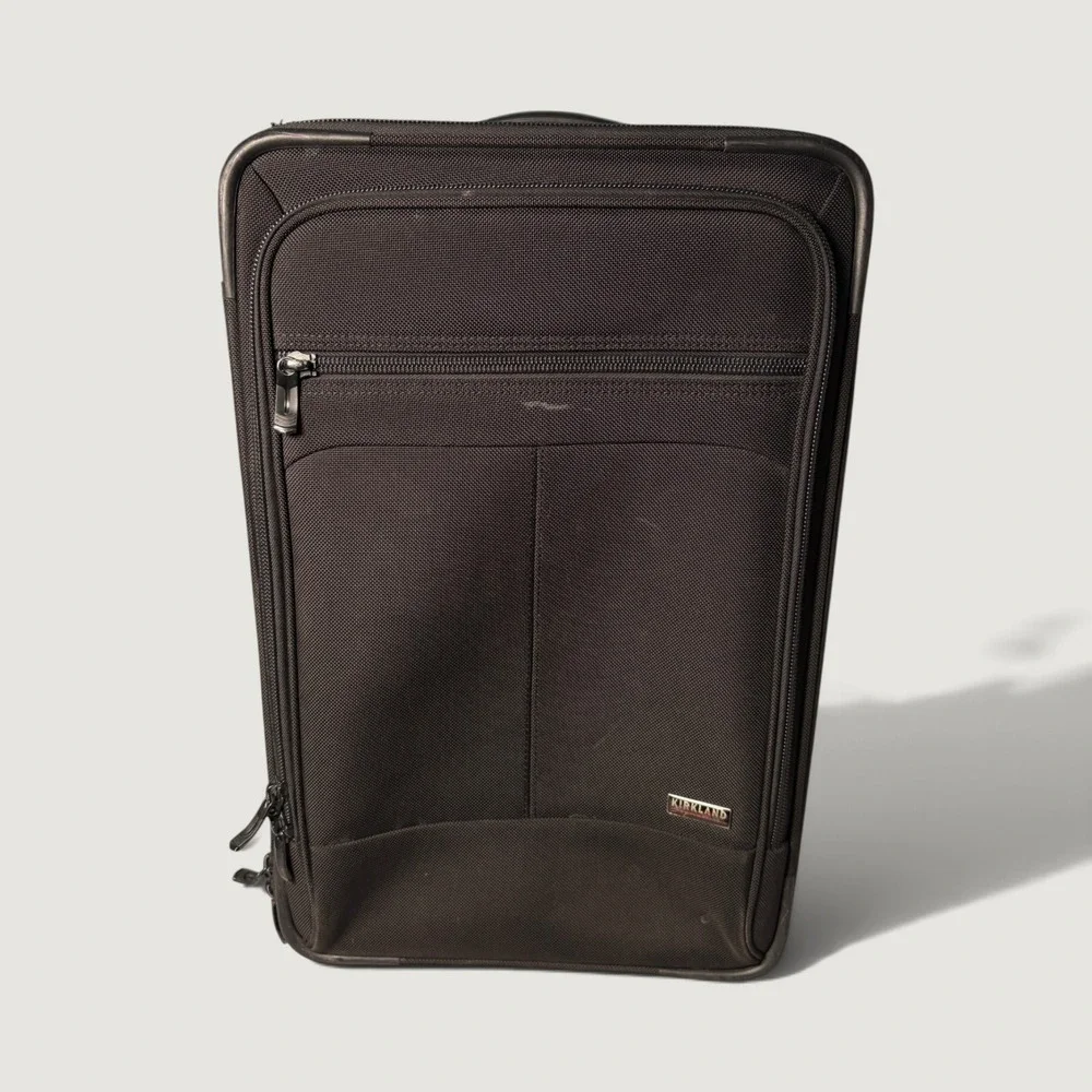 Kirkland Signature Black Cordura Ballistic Fabric Rolling Carry On Suitcase